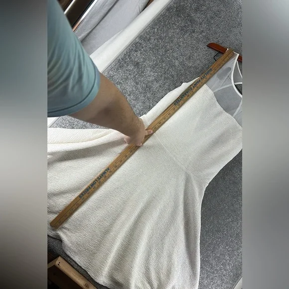 Bar III Sleeveless Above Knee Mini Dress White Glitter Womens XL Bride Bridal - Picture 6 of 10